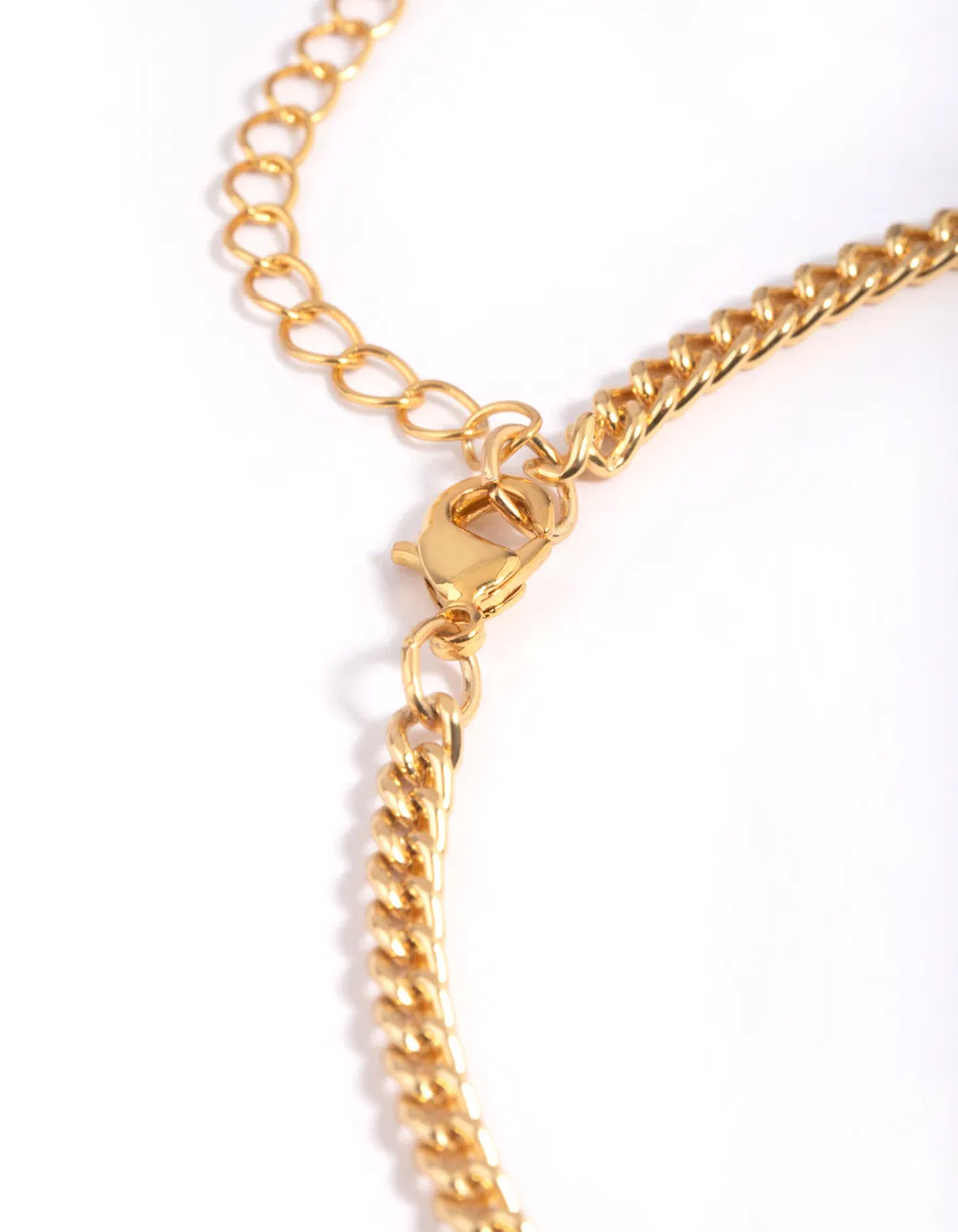 Gold Plated Heart Fob Necklace