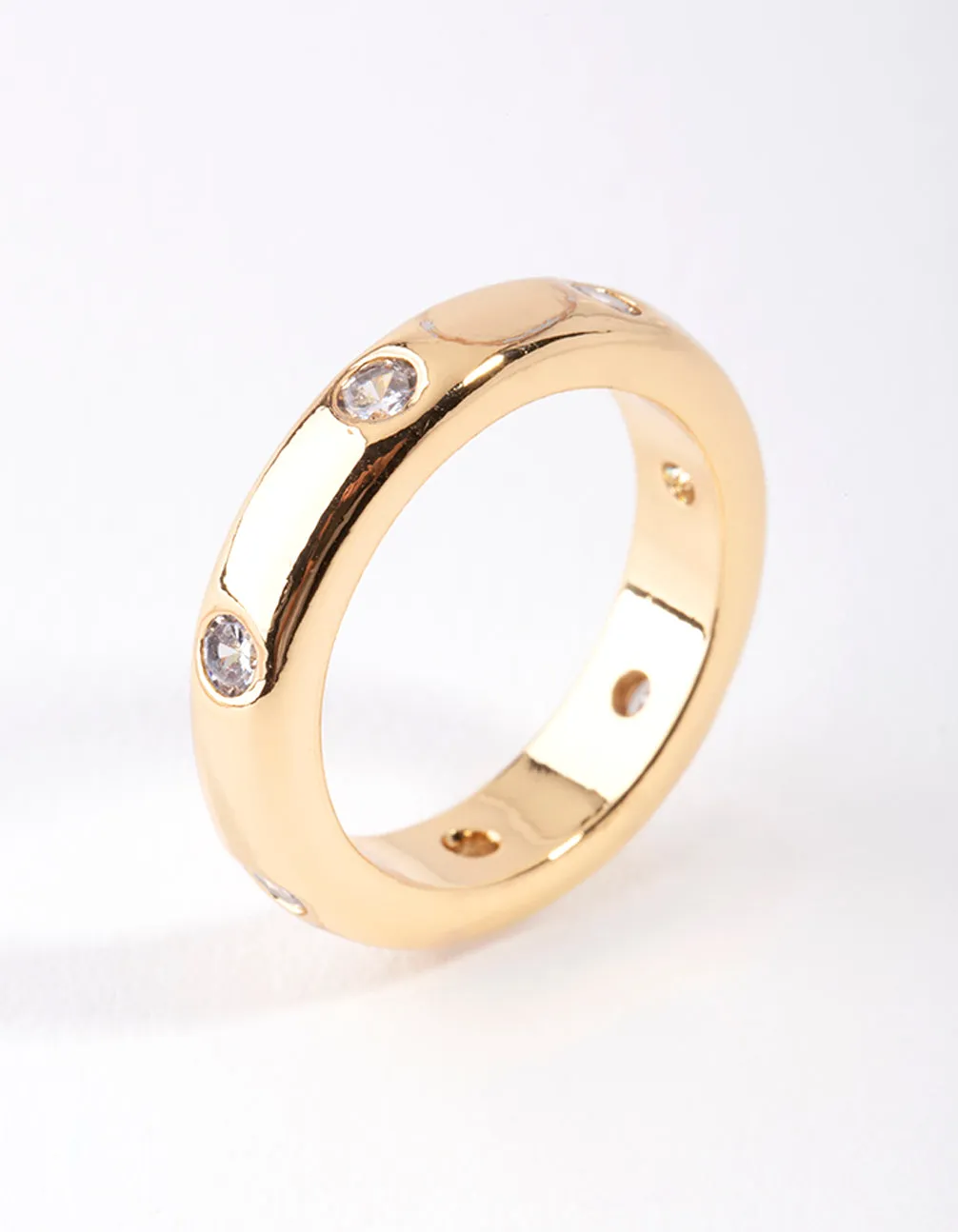 Gold Plated Mini Diamante Band Ring