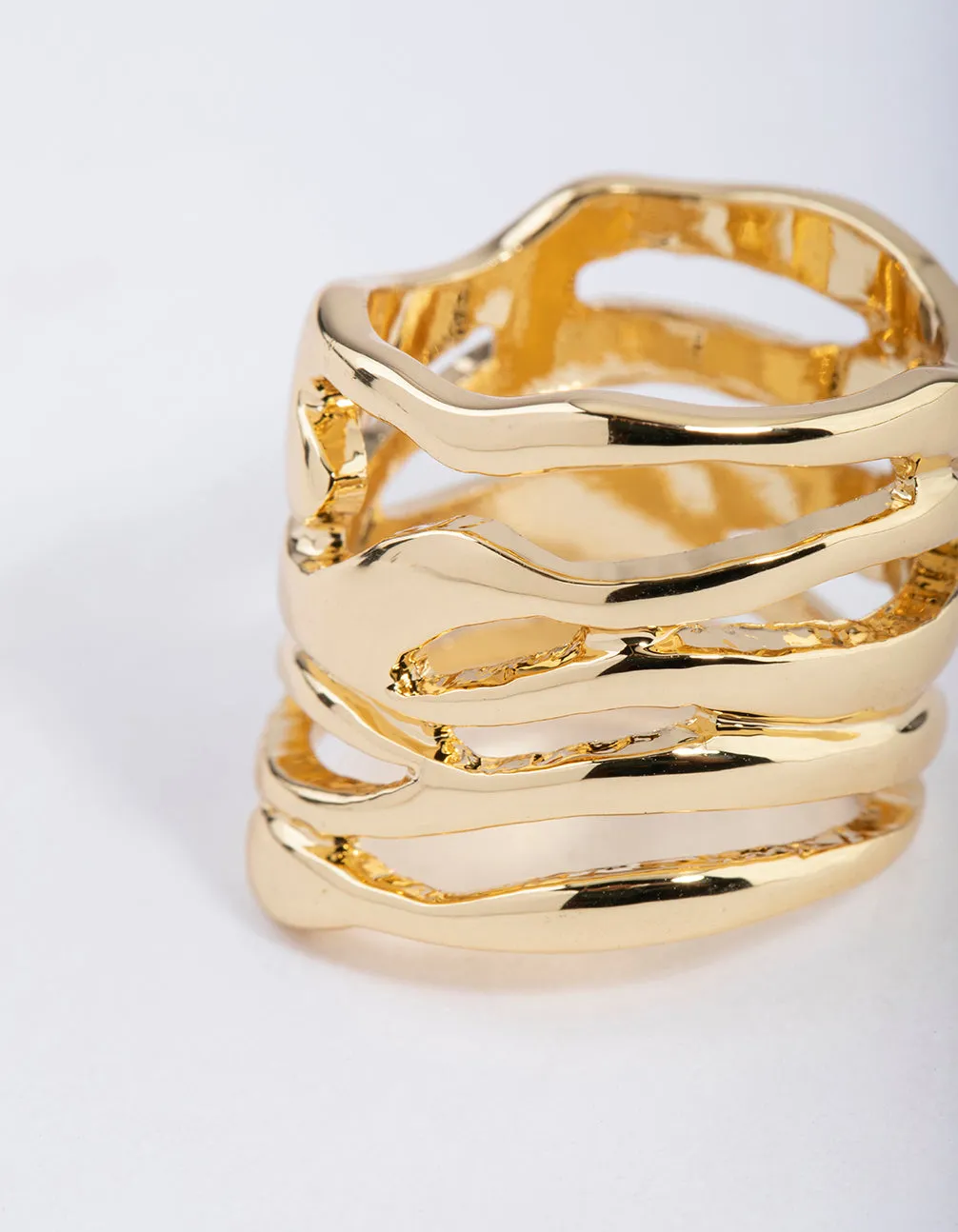 Gold Plated Molten Layered Ring