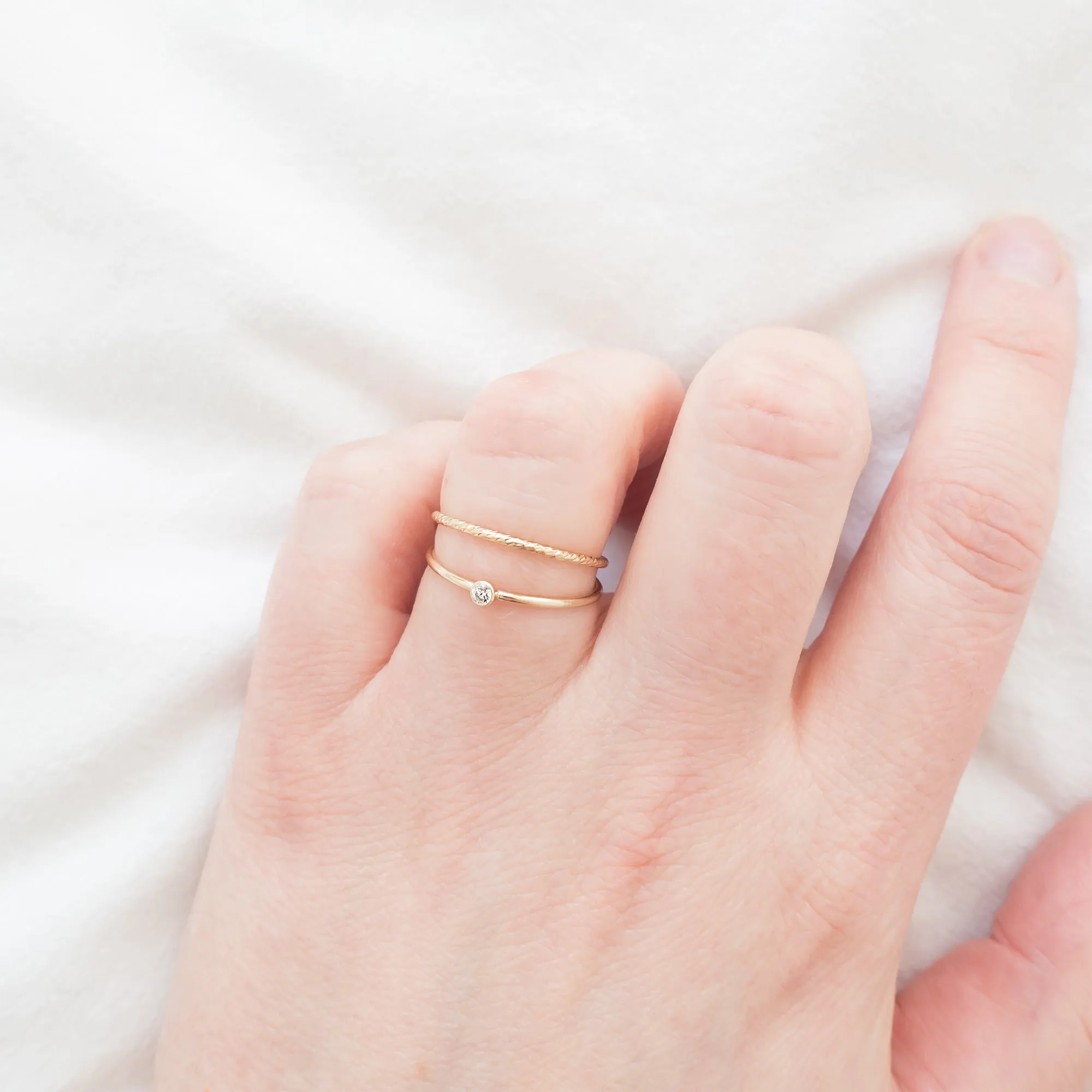 Gold Textured Stacking Ring