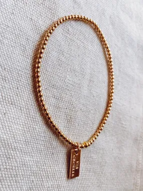 Hepburn Ankle Bracelet | 3mm Gold Round Ball Bead