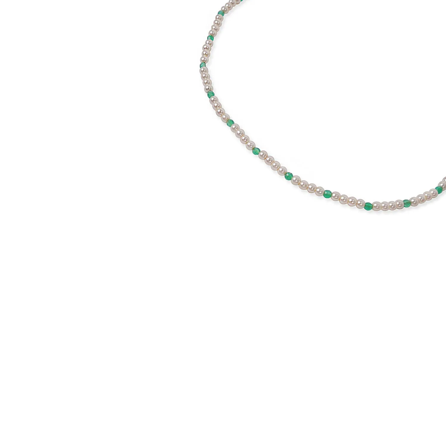 Lara Beaded Anklet in Green