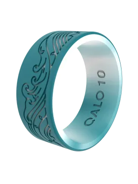 Men's Sea Breeze Teal/Ocean Marble Strata Ring