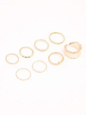 Metallic Gold Ring Set