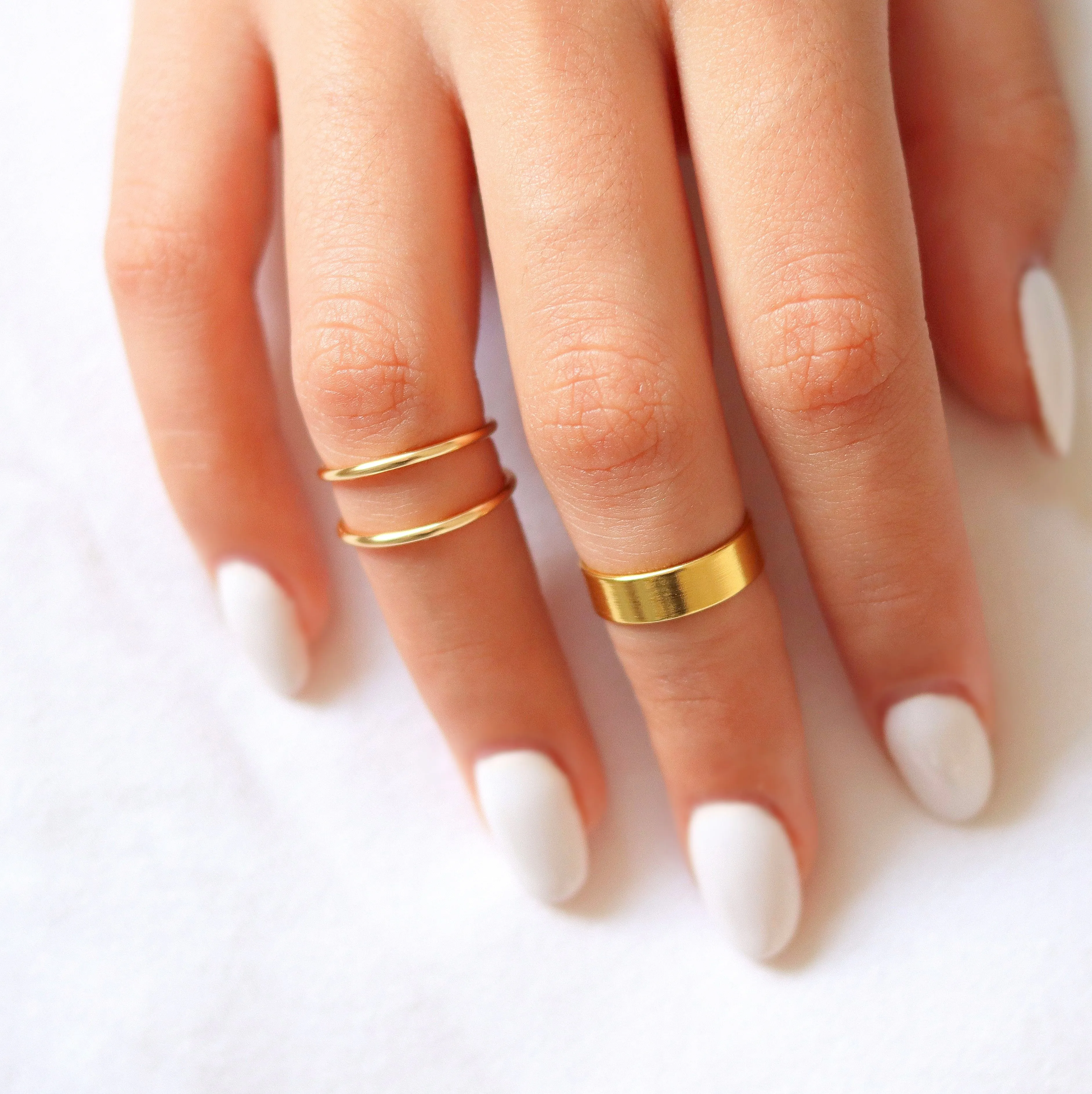 New Gold Knuckle Ring - Set of 3