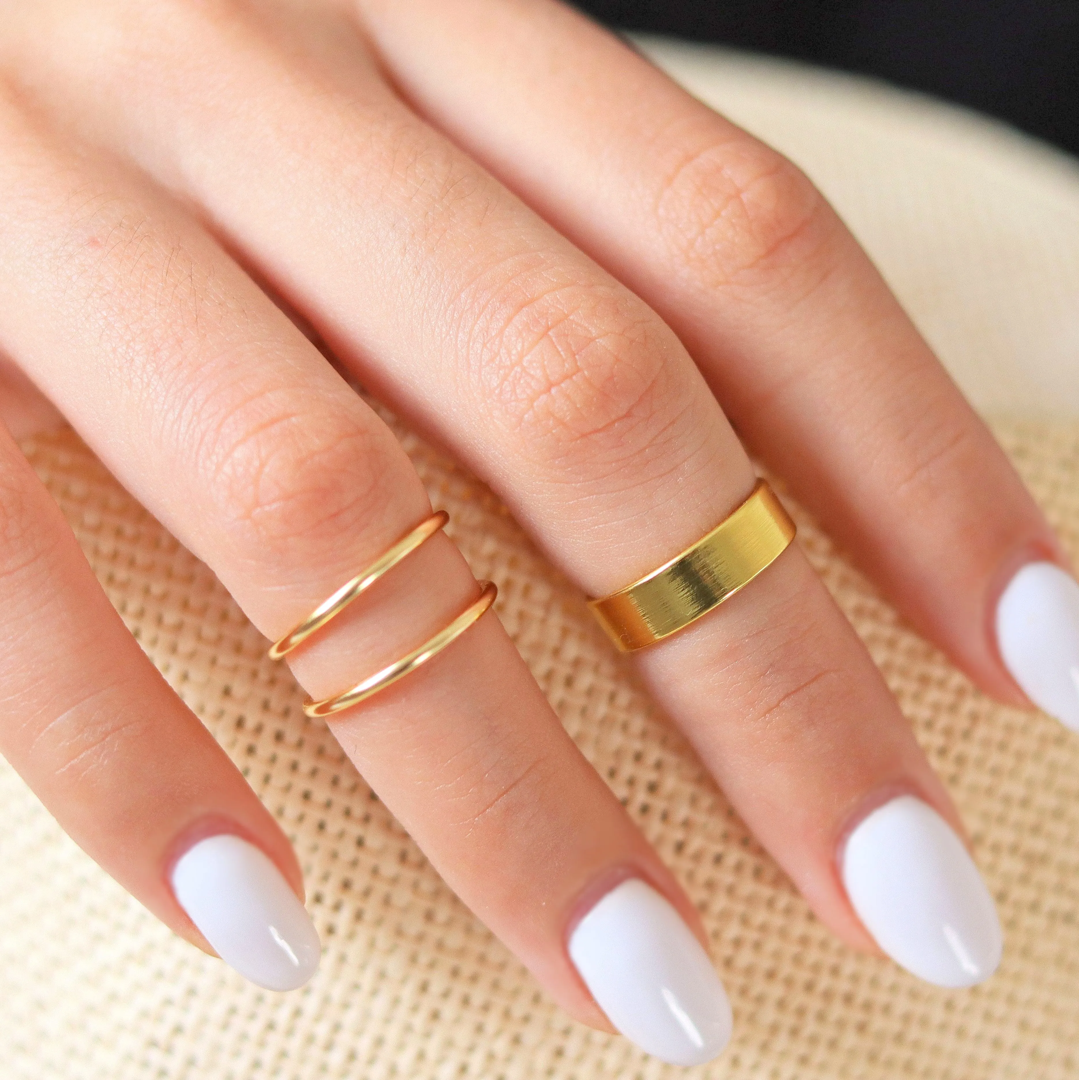 New Gold Knuckle Ring - Set of 3