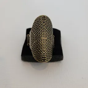 PAPARAZZI BRASS TEXTURED SHIELD RING