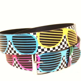 Printed Chessboard Belt with Multicolour Shutter Shades