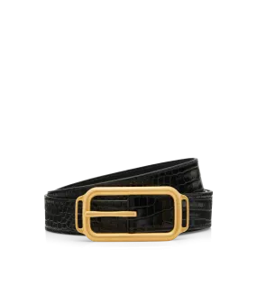 Printed Croc Stadium Buckle Belt