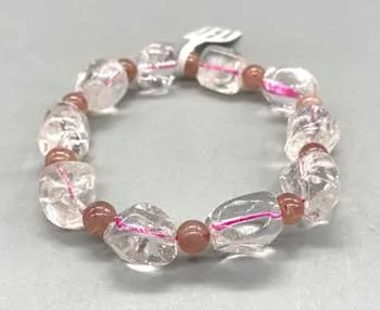 Quartz & Strawberry Quartz Nugget bracelet