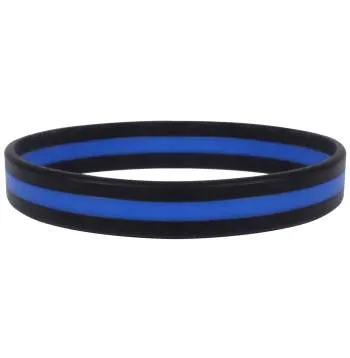 Silicone Thin Blue Line Bracelet