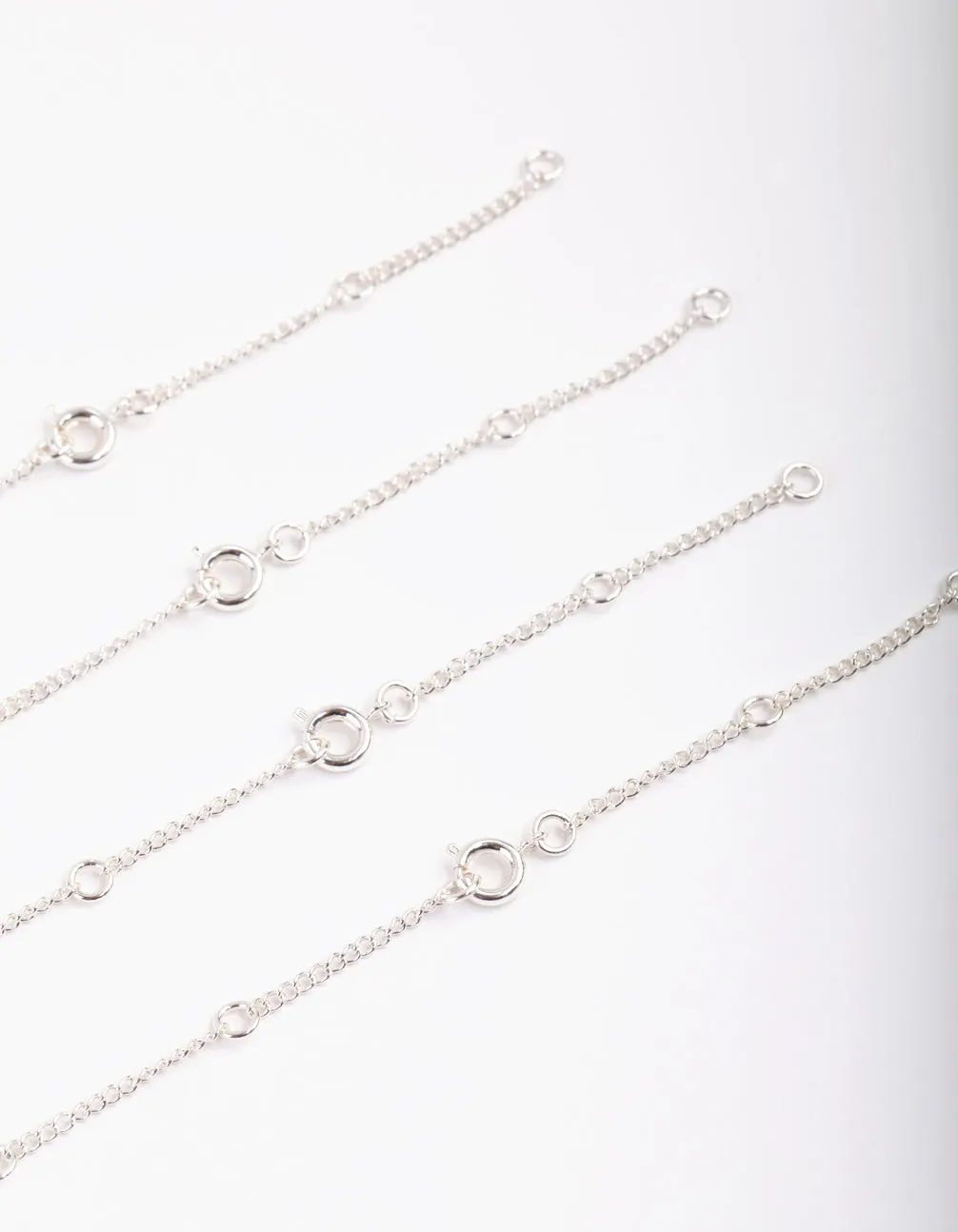 Silver Cubic Zirconia Anklet Bracelet Pack