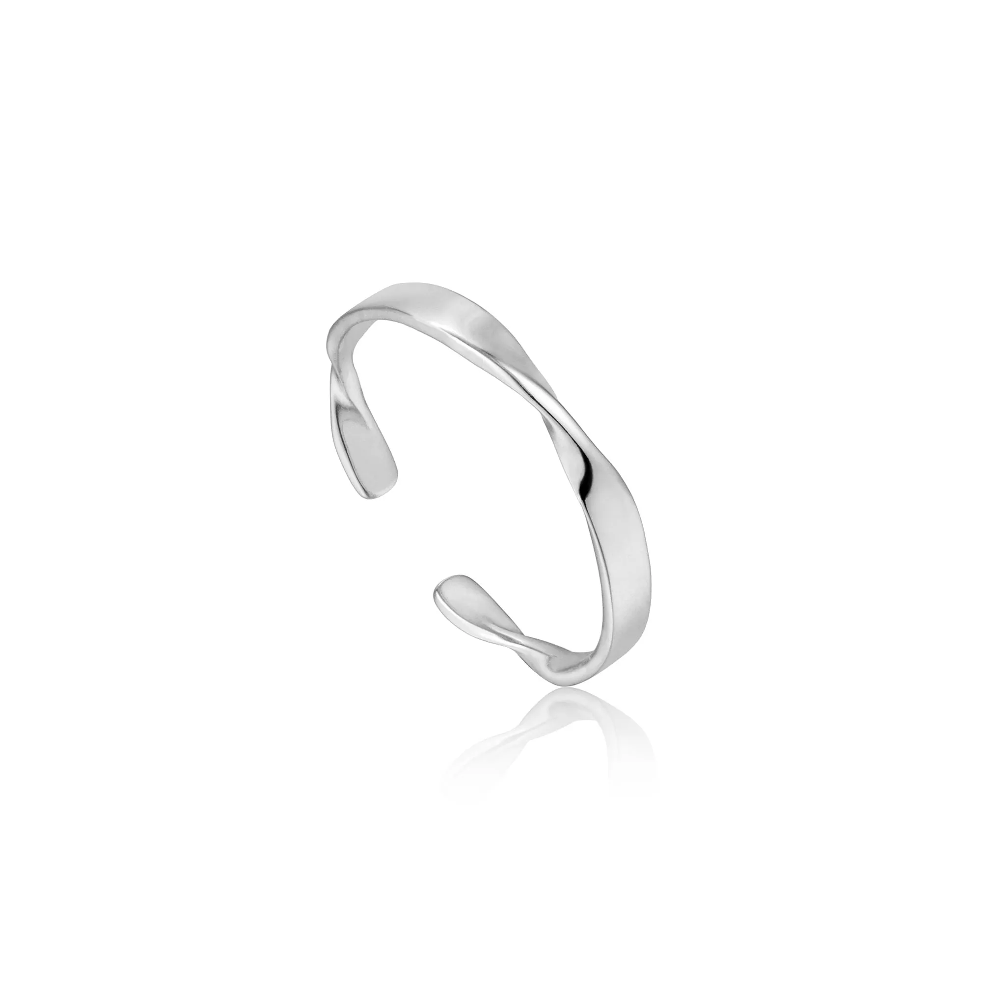 Silver Helix Thin Adjustable Ring