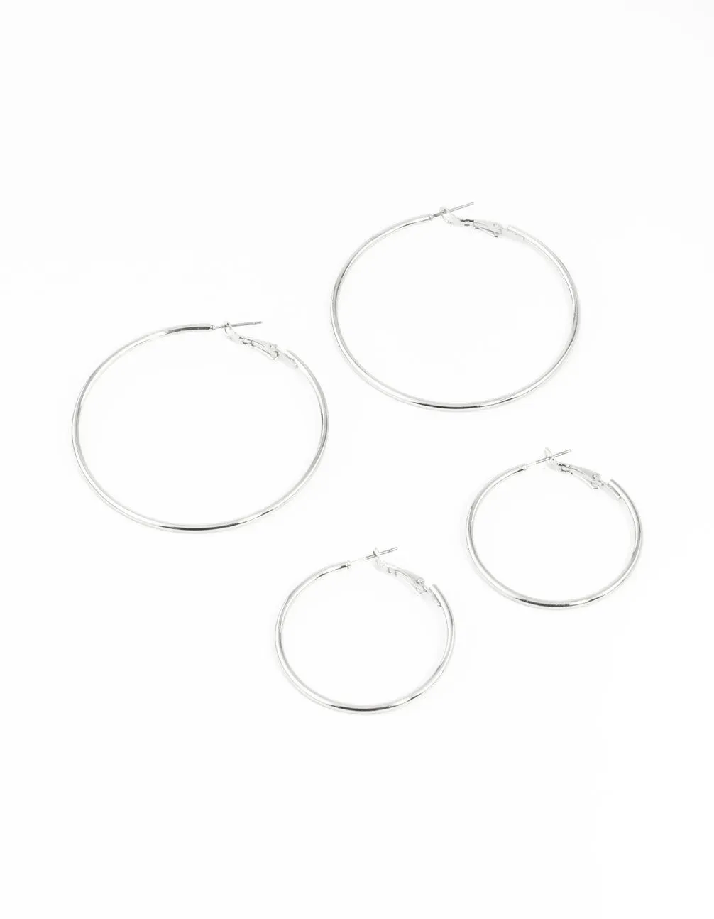 Silver Mixed Hoop Earring Pack