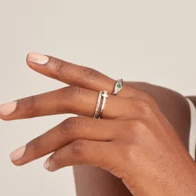 Silver Smooth Twist Thin Band Ring