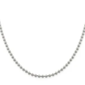 Sterling Silver Beaded Chains 4MM