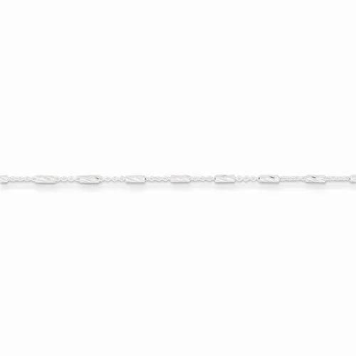 Sterling Silver Fancy Anklet Bracelet