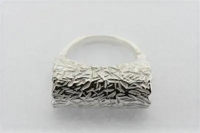 Textured rolled ring - sterling silver