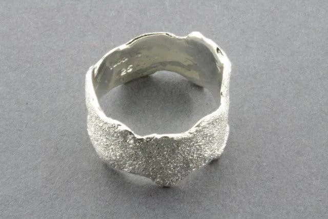 textured torn band - silver sparkle - small