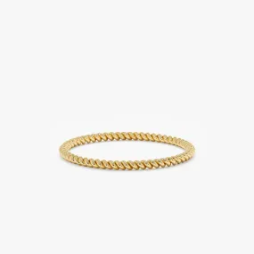 Thin 14k Gold Braided Ring, Nalani