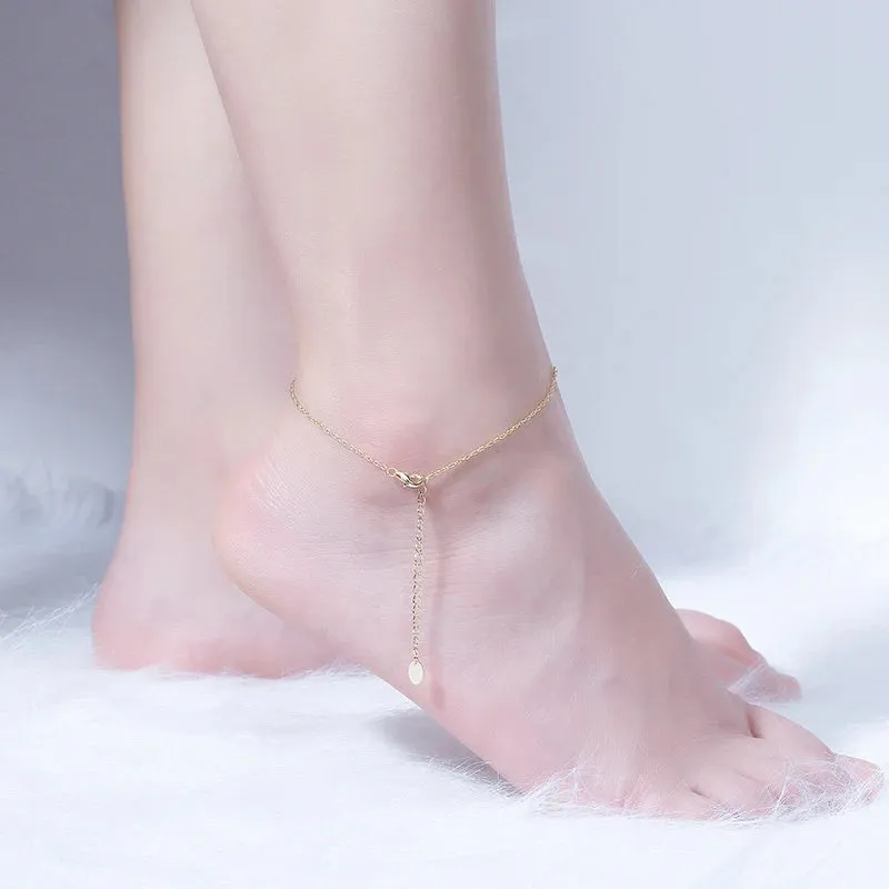 Twisted Chain Anklets, 2mm (14k Gold Plated | 925 Sterling Silver)