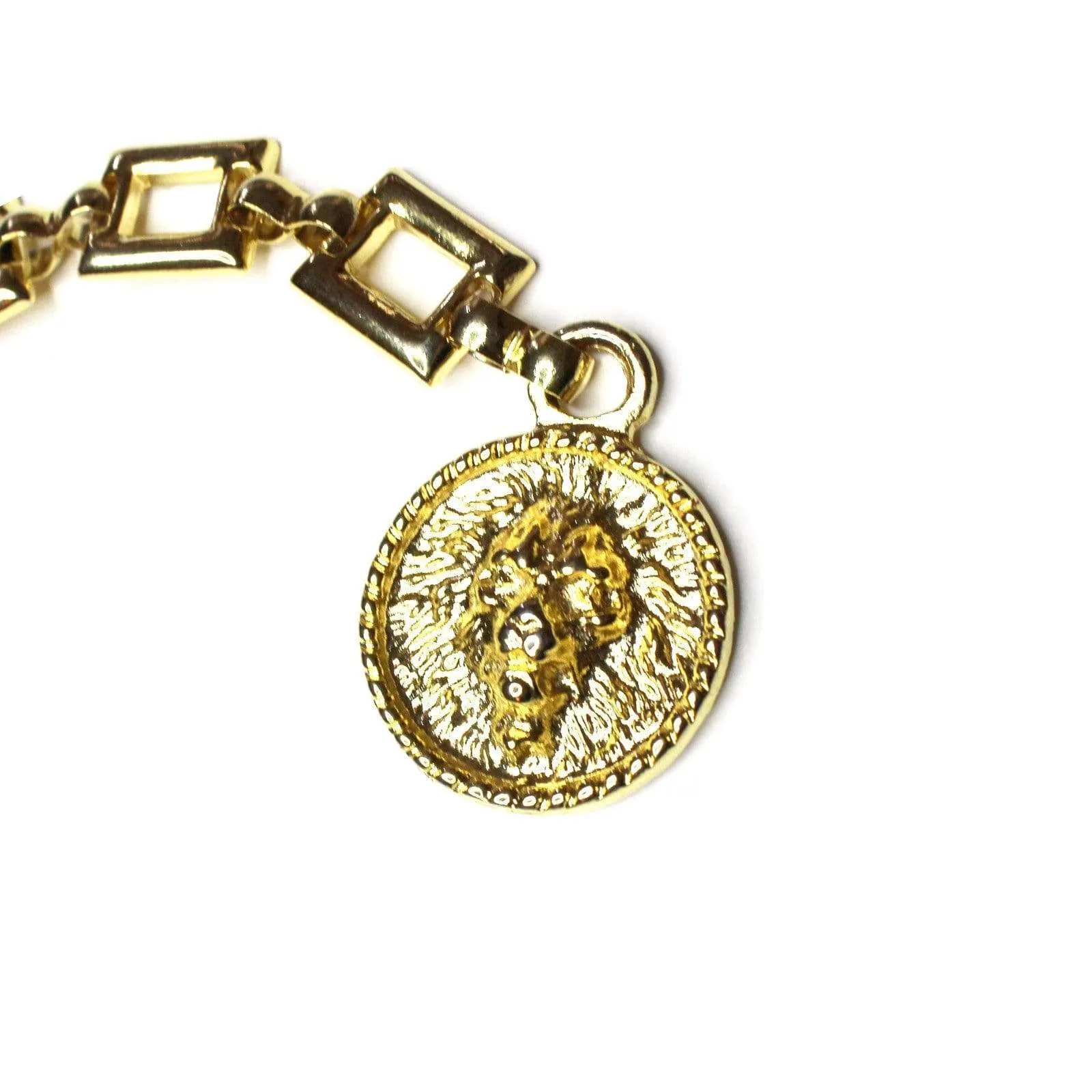 Vintage Gianni Versace Lion Head and Greek Key Chain/ Belt