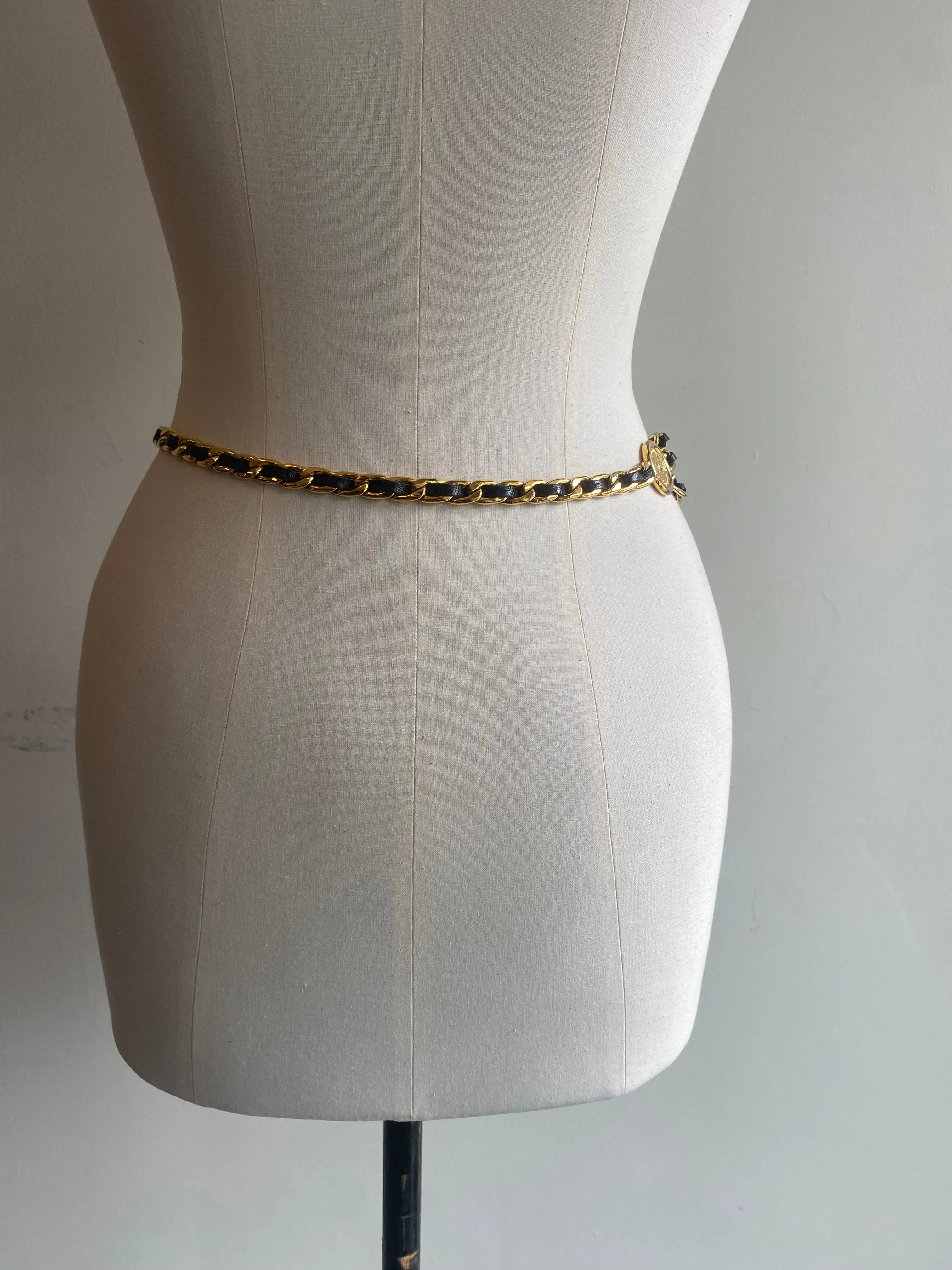 Vintage Leather & Chain Belt