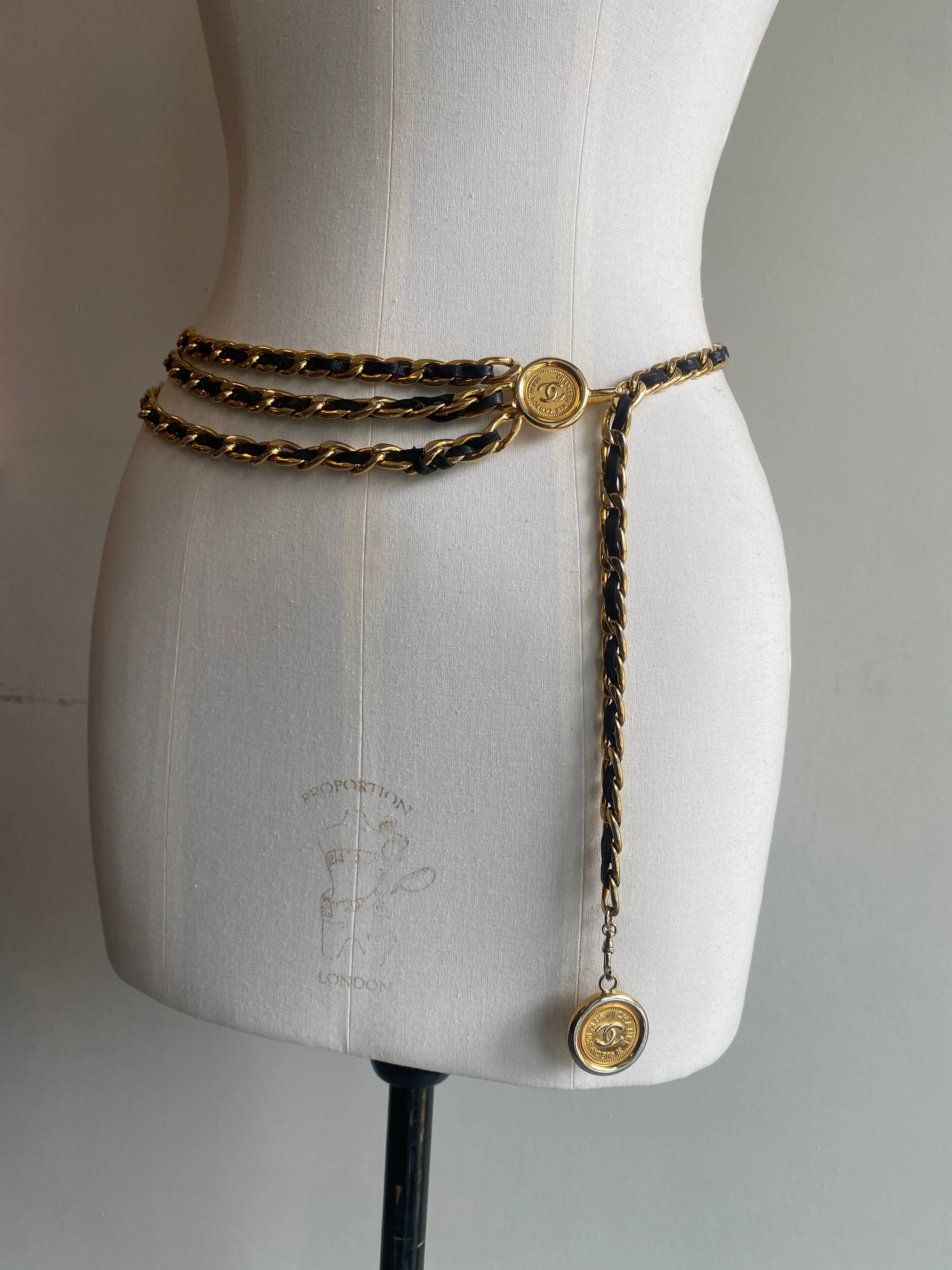 Vintage Leather & Chain Belt