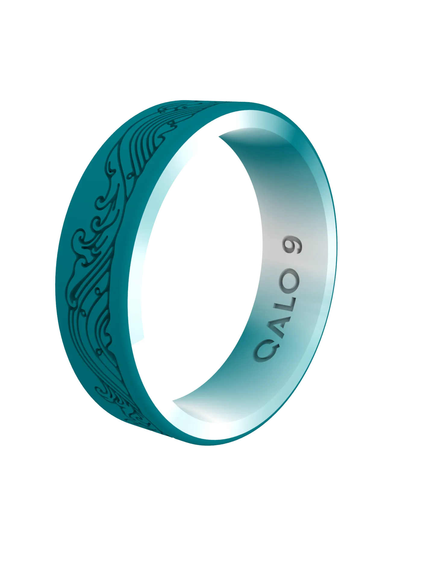 Women's Sea Breeze Teal/Ocean Marble Strata Ring